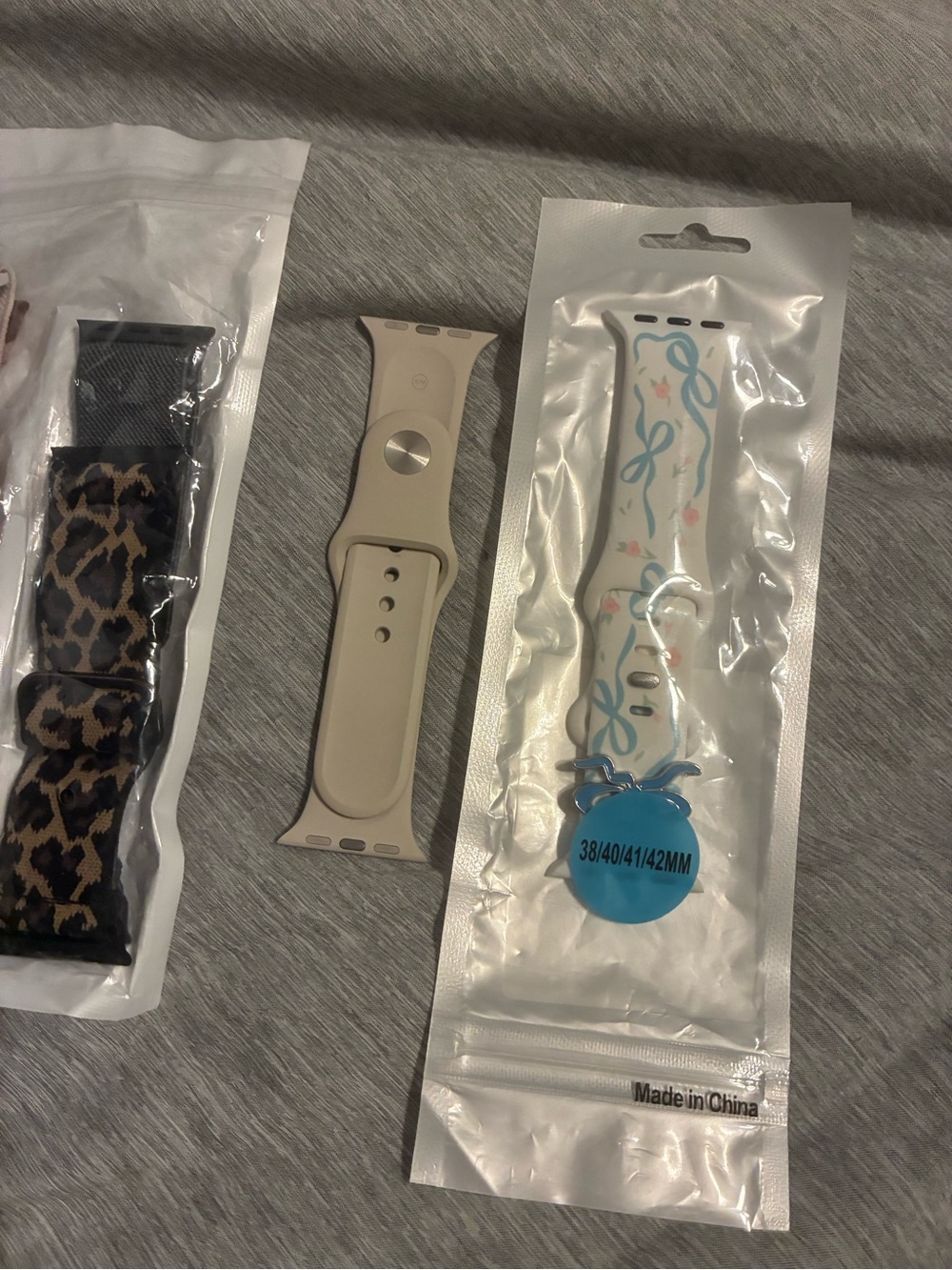 Apple Beige and Floral White Compatible Watch Bands